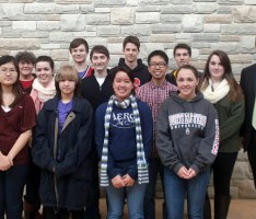 Scholastic Art Award winners are pictured with art teacher Joyce Stenmon and Principal Derek Folan (photo courtesy of CHS)