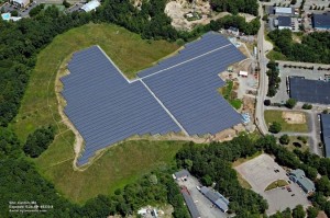 Aerial photo of Canton solar facility on Pine Street
