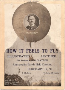 “How It Feels to Fly” lecture pamphlet from Canton, 1911 (Courtesy of the Canton Historical Society)