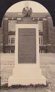 The war monument in Canton Center, now relocated to Canton Corner Cemetery at Veterans Park (Courtesy of the Canton Historical Society)