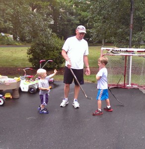 Bill Sweeney with grandsons Brendan (left) and Joey