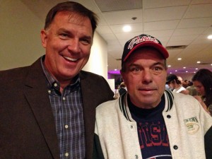 Billy Cravens (right) with former Red Sox player and Canton native Marc Sullivan