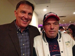 Billy Cravens (right) with former Red Sox player and Canton native Marc Sullivan