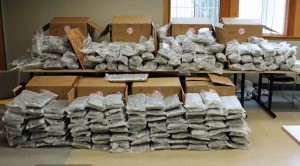Bags of marijuana seized in the historic February bust. (CPD photo)