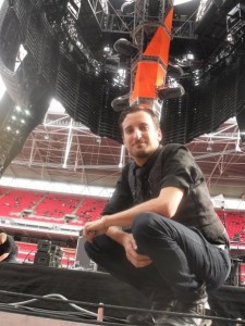 Shaun Hoffman on the U2 360 stage at Wembley Arena in London
