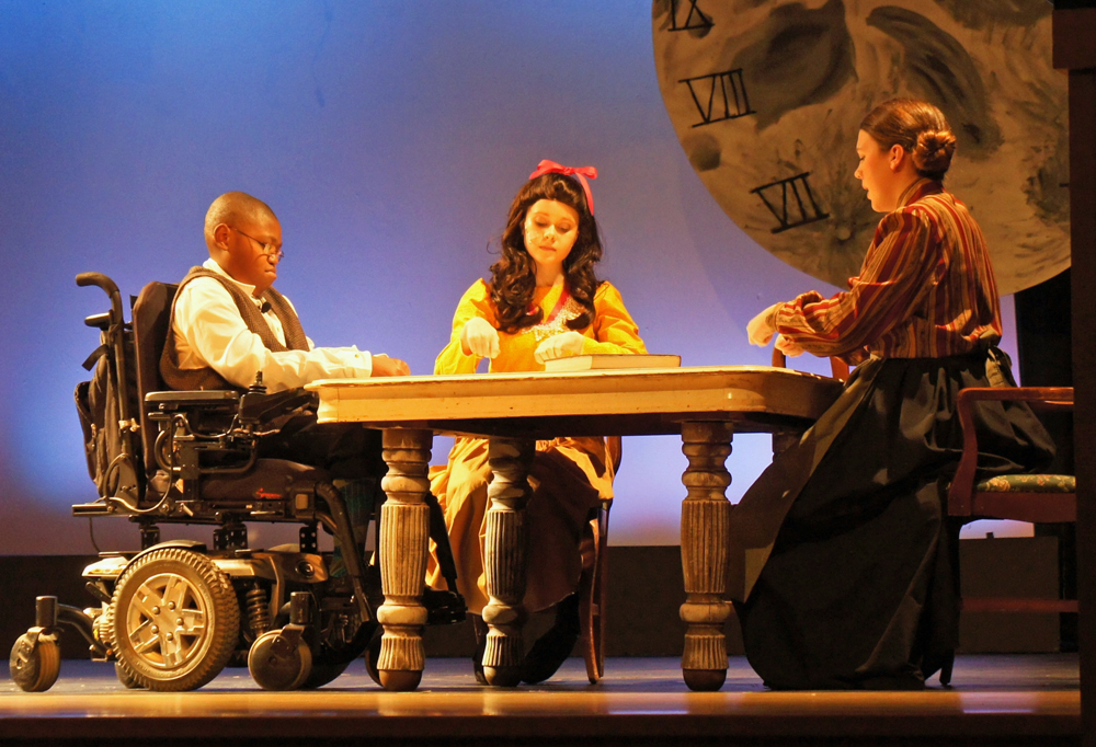 L-R: Quentin Germain as Wally Webb, Izzy Johnson as Emily Webb and Isabelle Hegland as Myrtle Webb (Michelle Stark photo)