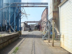 A view inside the former Plymouth Rubber factory
