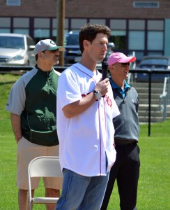 Craig Breslow speaks to Canton Little Leaguers.