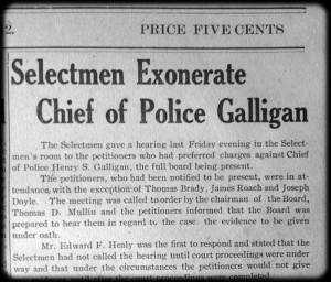 The headlines trumpeted the selectmen’s initial support for Galligan.