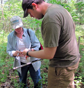 City of Boston archeologist Joseph Bagley conducting field research (Courtesy of Joseph Bagley)