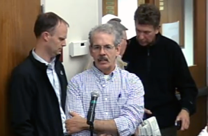 Richard Mansfield addresses the Planning Board. (CCTV image)