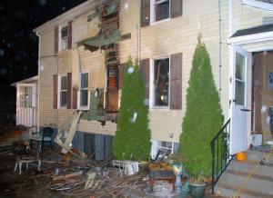 The fire at the Bartones’ house on Endicott Street spread from the first floor up to the attic. (CFD photo)