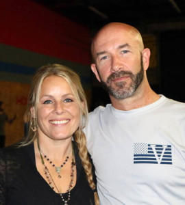 Jacqui Bonwell, event founder and yoga instructor, with Danny Dwyer, veteran and yoga instructor
