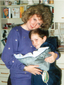 June Knochin with her son Joshua, then age 6, in 1989
