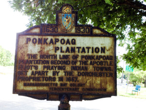 A sign that marked the boundary of the Ponkapoag Plantation from 1930 was stolen earlier this year and never recovered.
