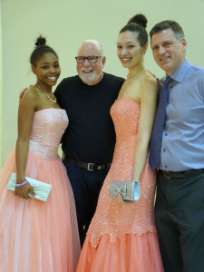 Belle of the Ball participants with Eliot Tatelman, president/CEO of Jordan’s Furniture, and Arthur Anton Jr., COO of Anton’s Cleaners