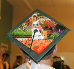 Nick Kenyon decorated his cap in memory of his late sister Kaleigh. (Mike Barucci photo)