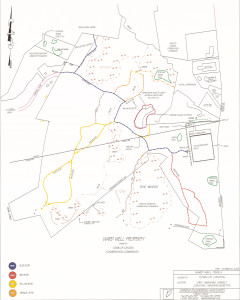 Trail map for Ward Well conservation land (click to enlarge)