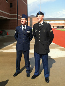 Master Sgt. Mulford with his son, Brian, a firefighter in the U.S. Army Reserve