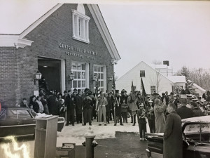 The gathering in 1964 at the first dedication of Firehouse No. 2 in Canton (Courtesy of the Canton Fire Department)