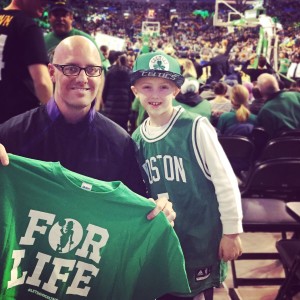 Keegan Hall (left) with new friend Noah Chase