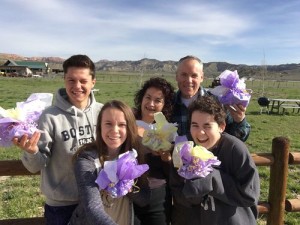 Paul Seignarbieux (left) poses for a photo with his host family, the Connors, on their trip out west last month.