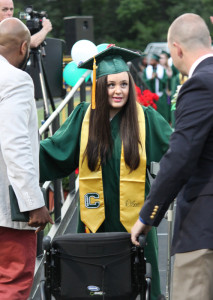 Alaina Goodwin accepts her CHS diploma. (Mike Barucci photo)