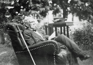 John Everett of Canton, in a photo taken when he was 85 years old, with the sword of his father near his right side (Collection of the Canton Historical Society)