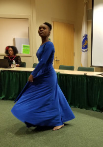 Millynnia Lewis performed a liturgical dance selection accompanied by music from gospel artist Israel Houghton entitled “Moving Forward.”