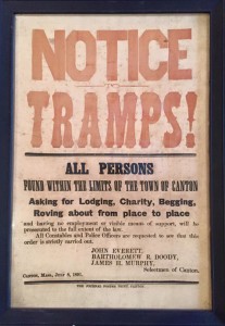 An 1891 poster warning tramps found roving through Canton (Collection of the Canton Historical Society) 