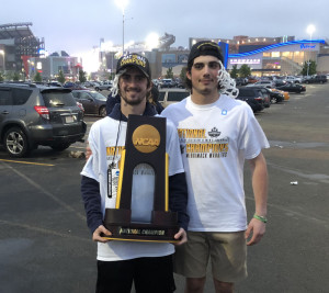 Dan Dillon (left) with the 2018 NCAA national championship trophy