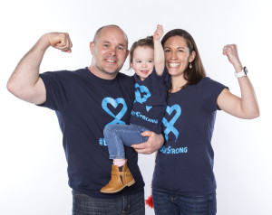 Amy Ennis with her husband and daughter