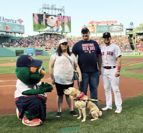 Canton service dog 'O'Hara' honored at Fenway Park